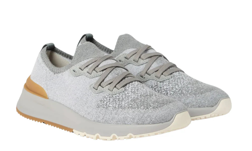 Brunello Cucinelli knitted sneakers "Grey"