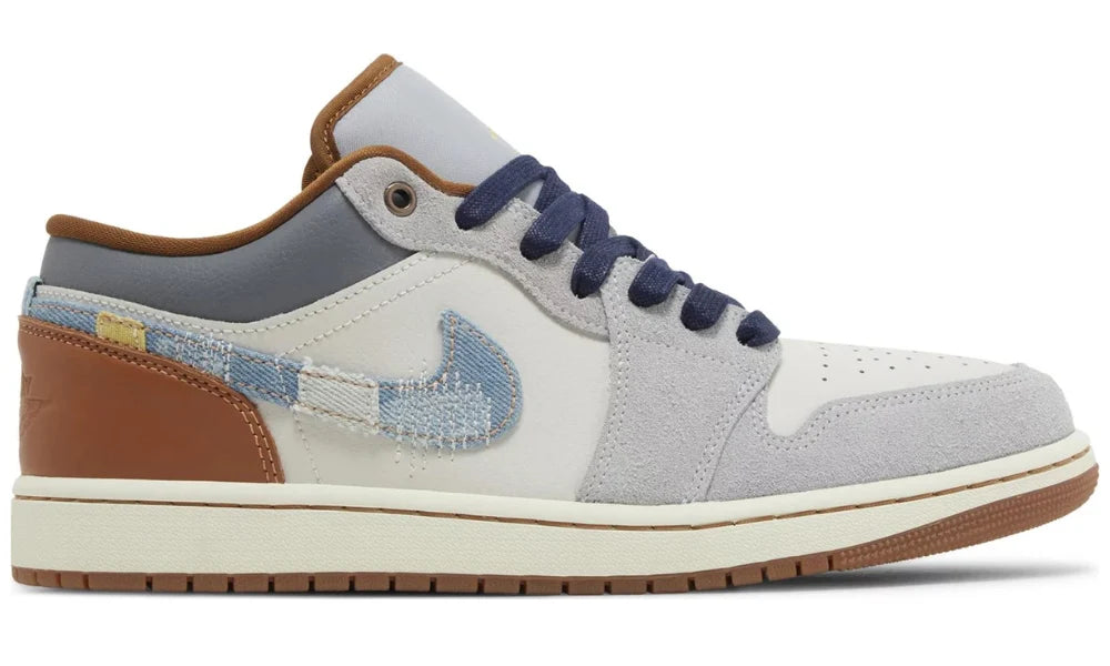 Air Jordan 1 Low SE Repaired Denim Swoosh shoeslevele