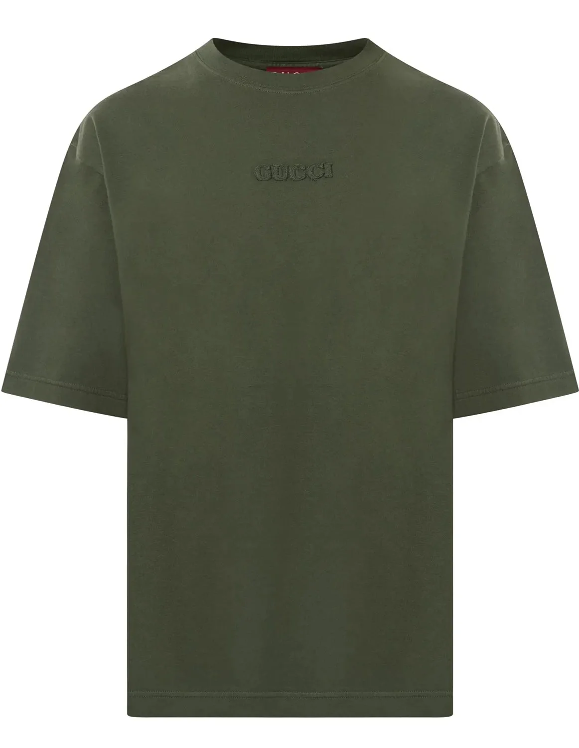 Gucci Embroidered Cotton Jersey T-Shirt Dark Green