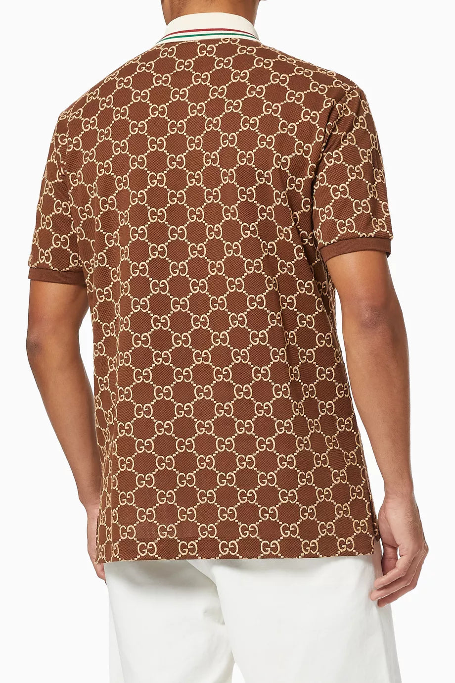 Gucci Embroidered GG Stretch Cotton Polo T-Shirt
