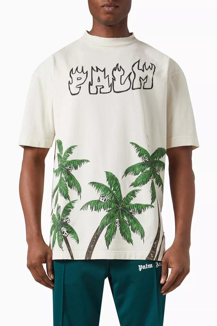 Palm Angels Skull Vintage T-shirt in Cotton Jersey