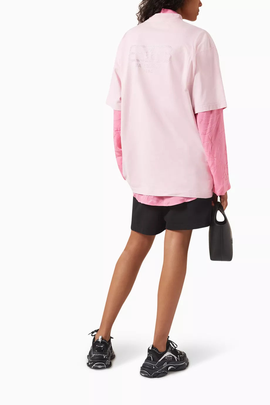 Balenciaga BB Paris Strass Medium Fit T-shirt in Vintage Jersey
