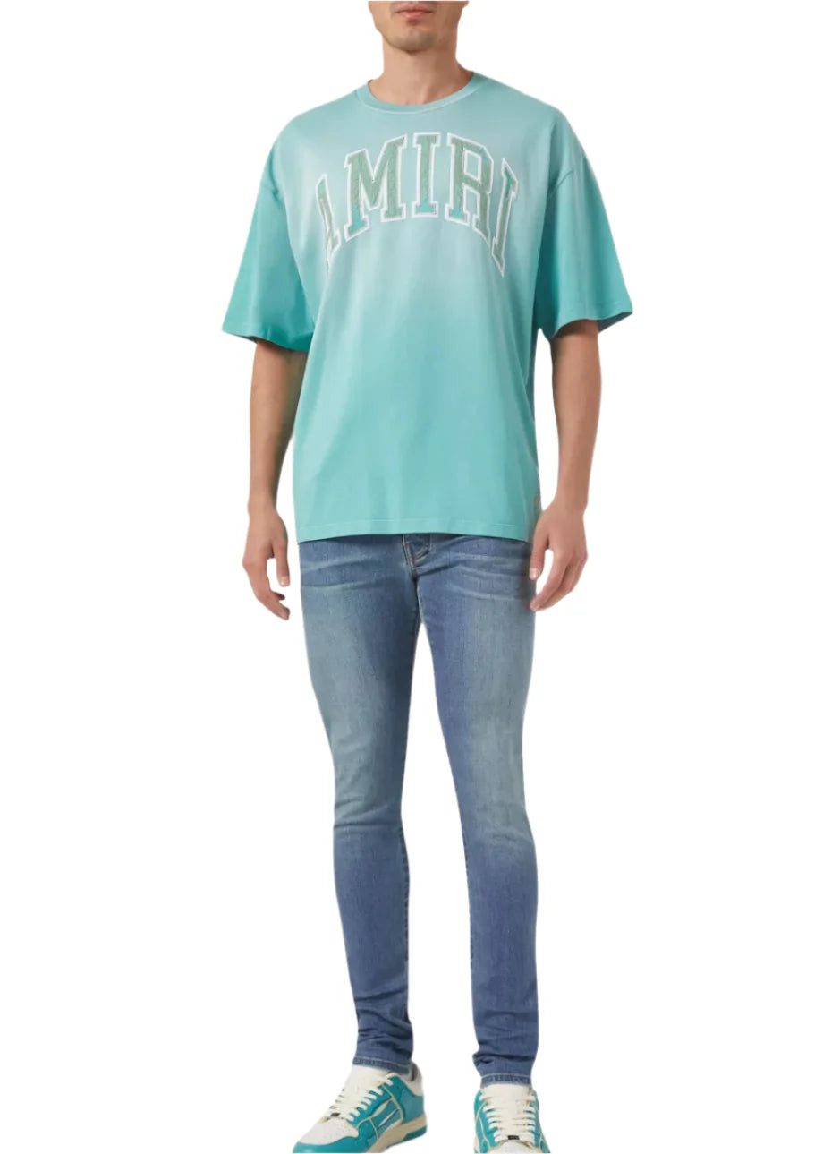 Amiri Follow Vintage Oversized T-shirt in Cotton Blue