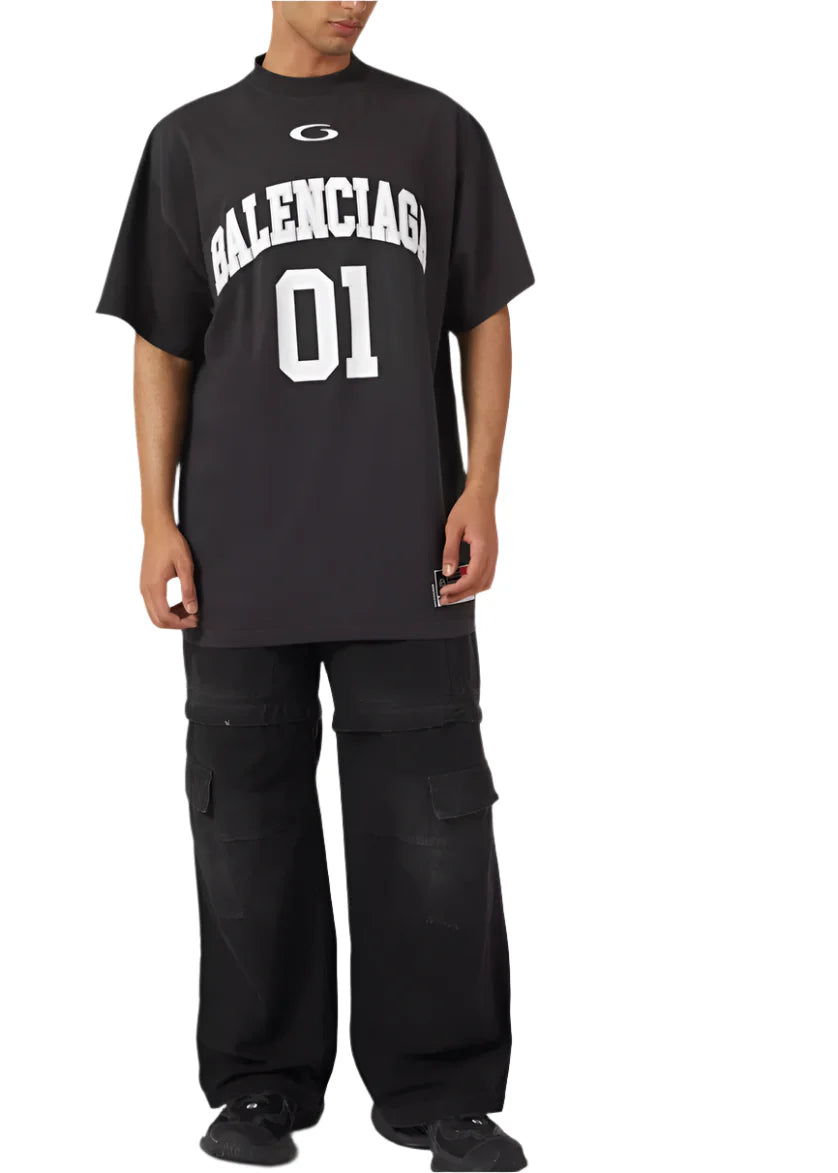 Balenciaga Men's Basketball Series - Oversized T-shirt in Black