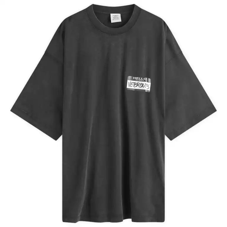 Vetements Hello My Name Is Vetements T-Shirt Black