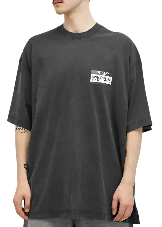 Vetements Hello My Name Is Vetements T-Shirt Black