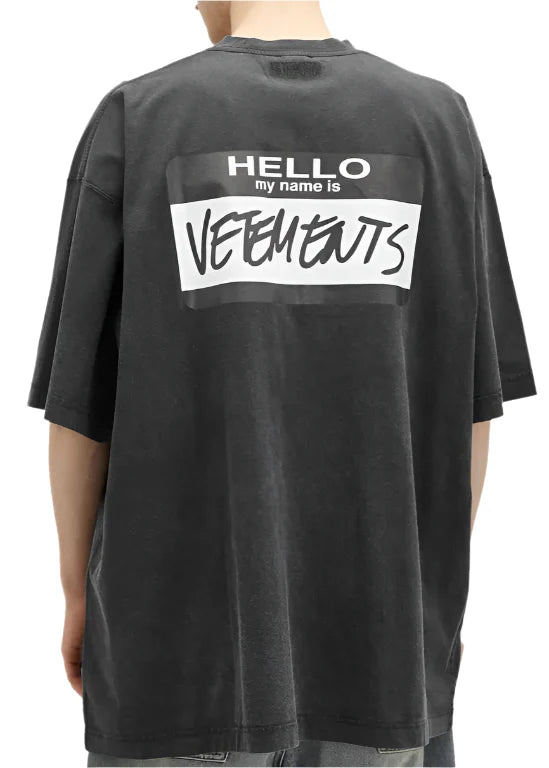 Vetements Hello My Name Is Vetements T-Shirt Black