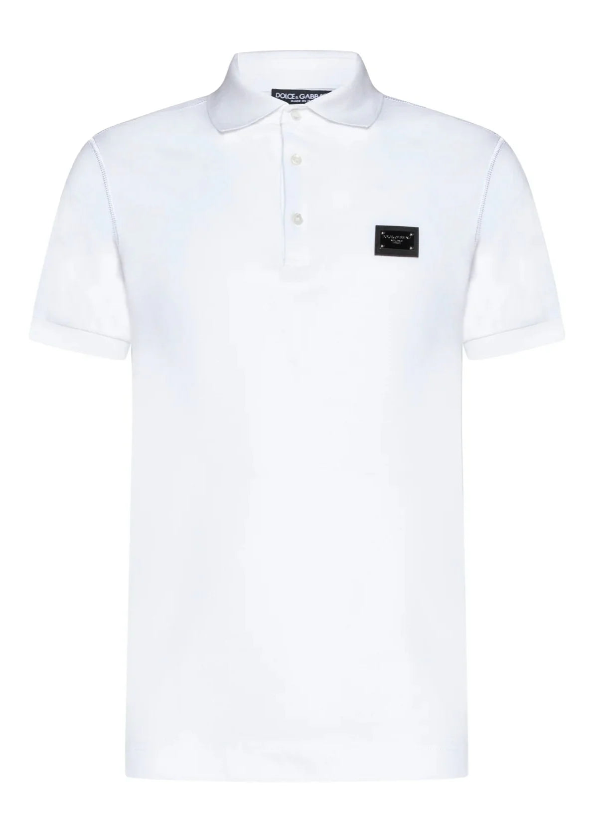 Dolce & Gabanna Cotton pique polo-shirt with branded tag