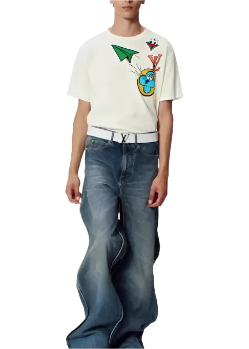 Louis Vuitton Monogram Comics Intarsia Short-Sleeved Crewneck