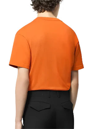 LV Embroidered Signature Short-Sleeved Cotton Crewneck Orange