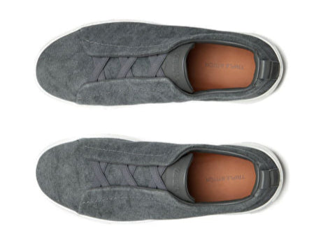 Zegna Triple Stitch Canvas Slip-On Sneakers