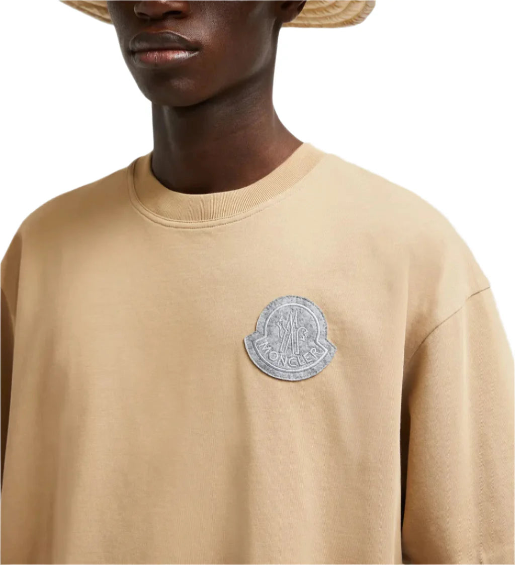 Moncler Logo Reversible T-Shirt Beige