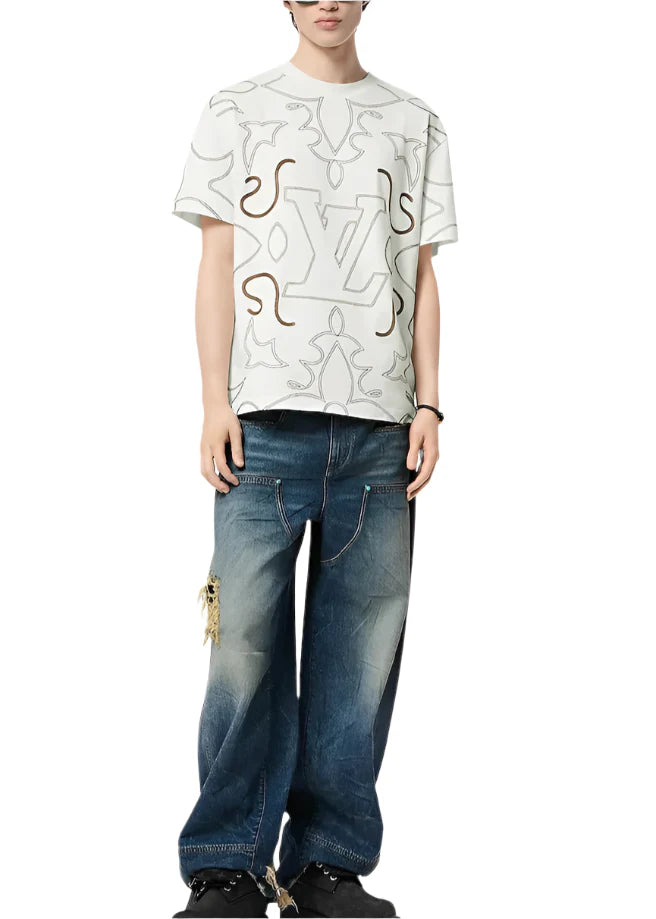 Louis Vuitton Embroidered Cotton T-Shirt