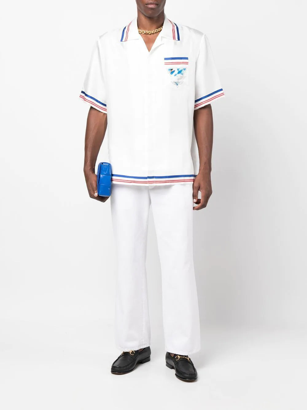 Casablanca Cuban collar graphic-print shirt