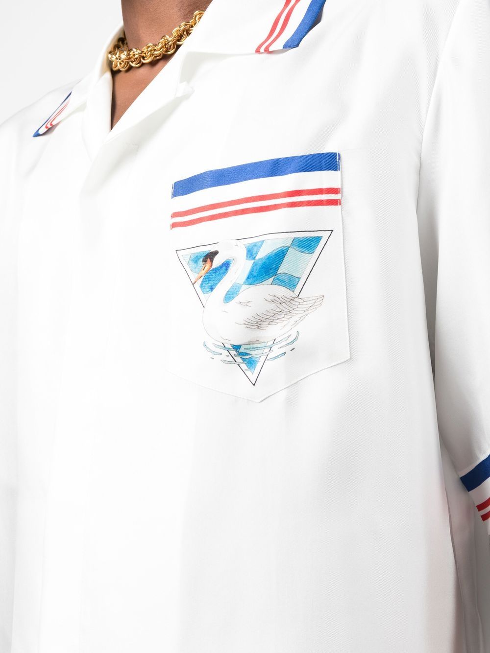 Casablanca Cuban collar graphic-print shirt
