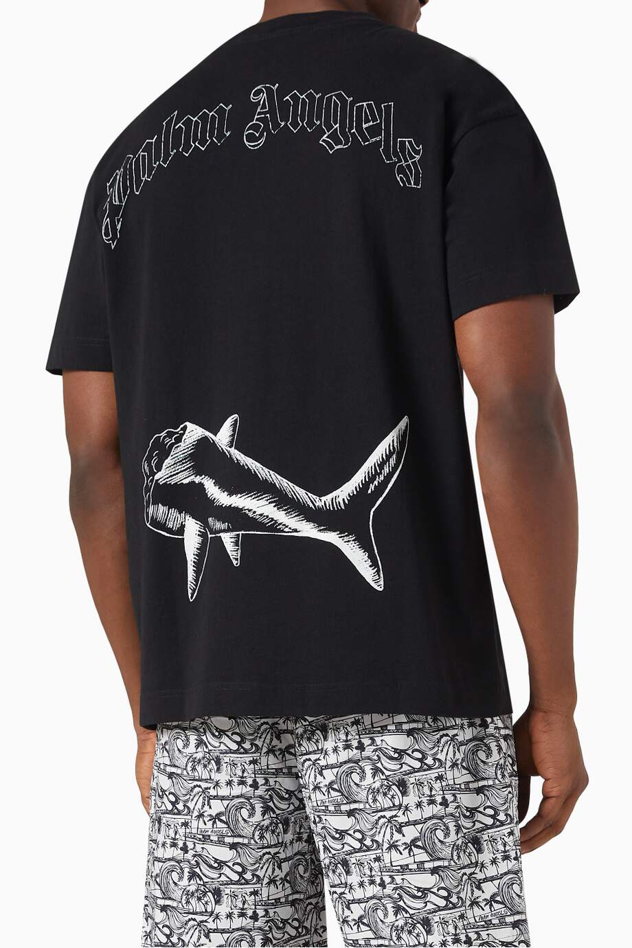 Palm Angels Broken Shark T-shirt in Cotton Jersey