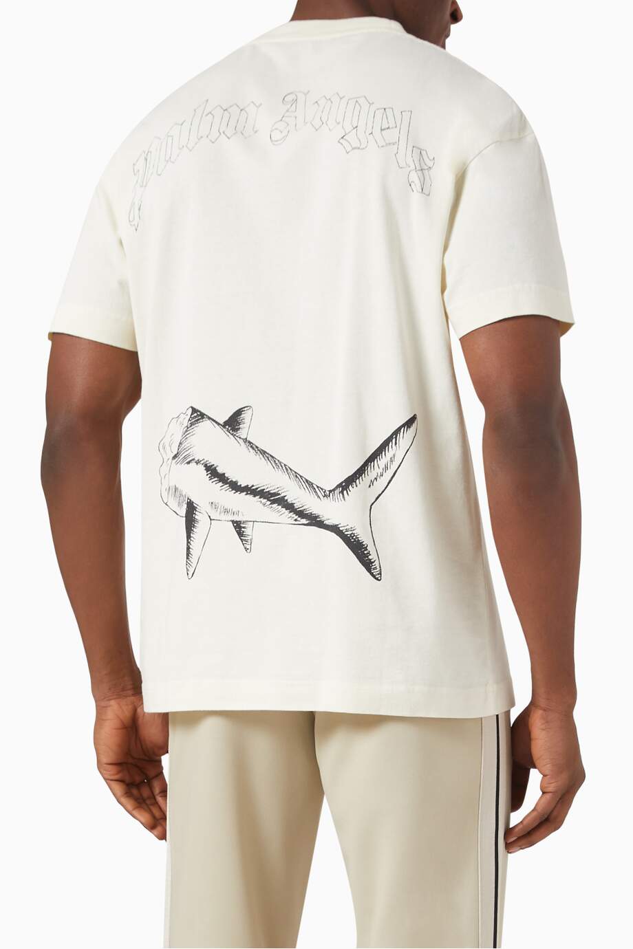 Palm Angels Broken Shark T-shirt in Cotton Jersey