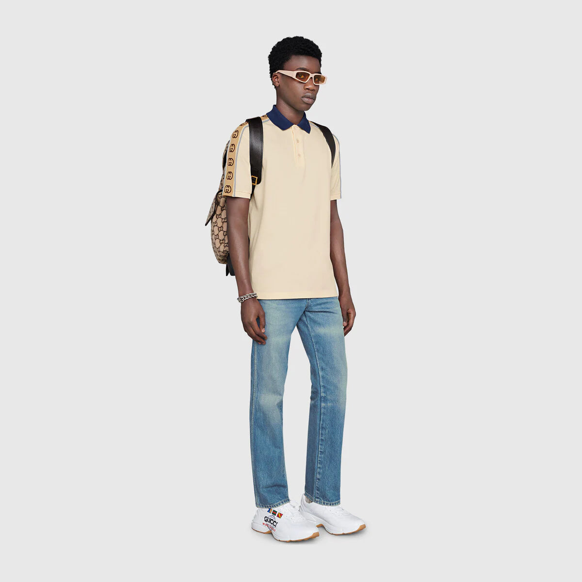 Gucci Polo with Interlocking G stripe