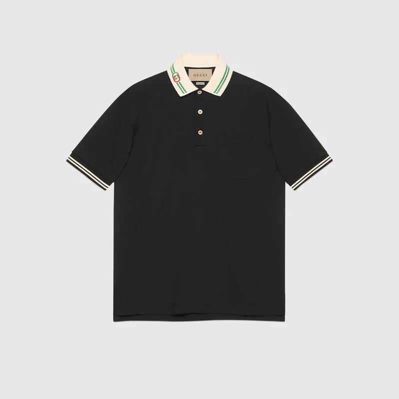 Gucci Cotton piquet polo with Interlocking G