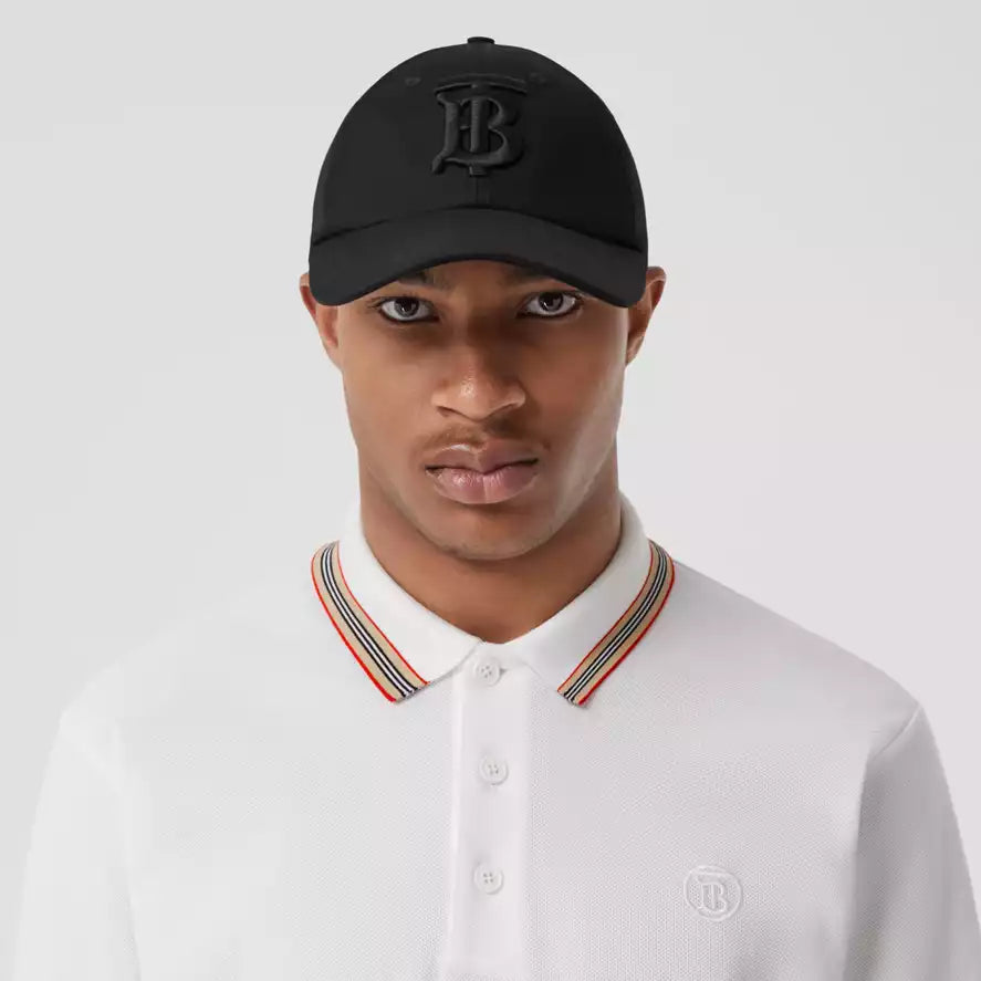 BURBERRY Icon Stripe Collar Cotton Piqué Polo Shirt