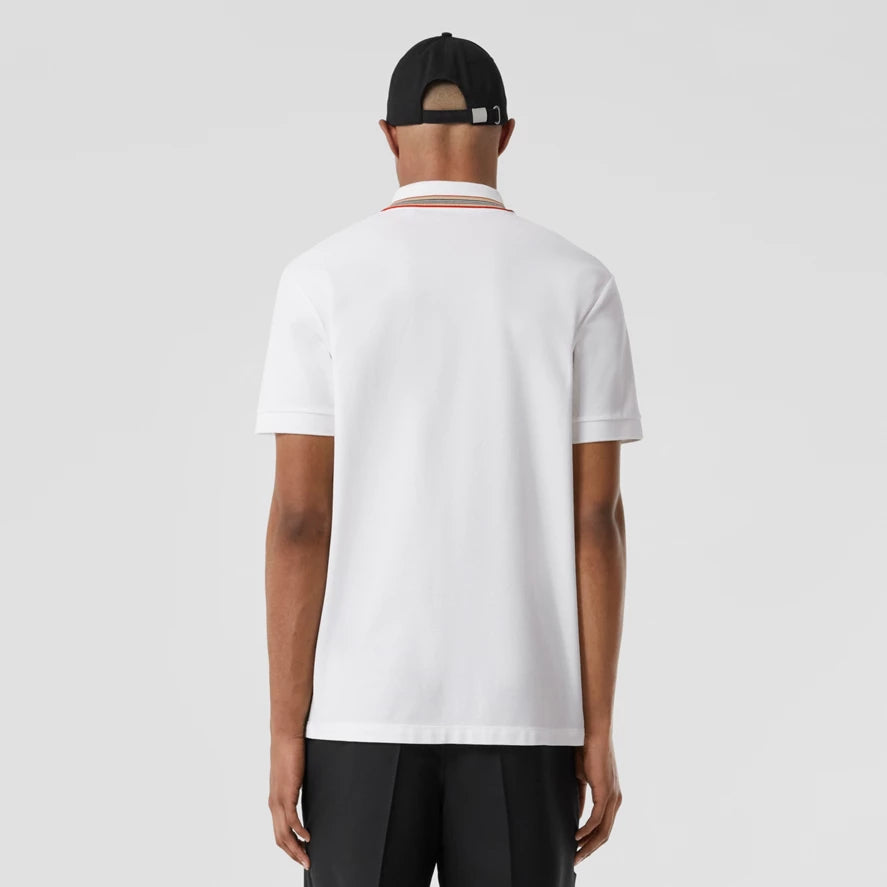 BURBERRY Icon Stripe Collar Cotton Piqué Polo Shirt