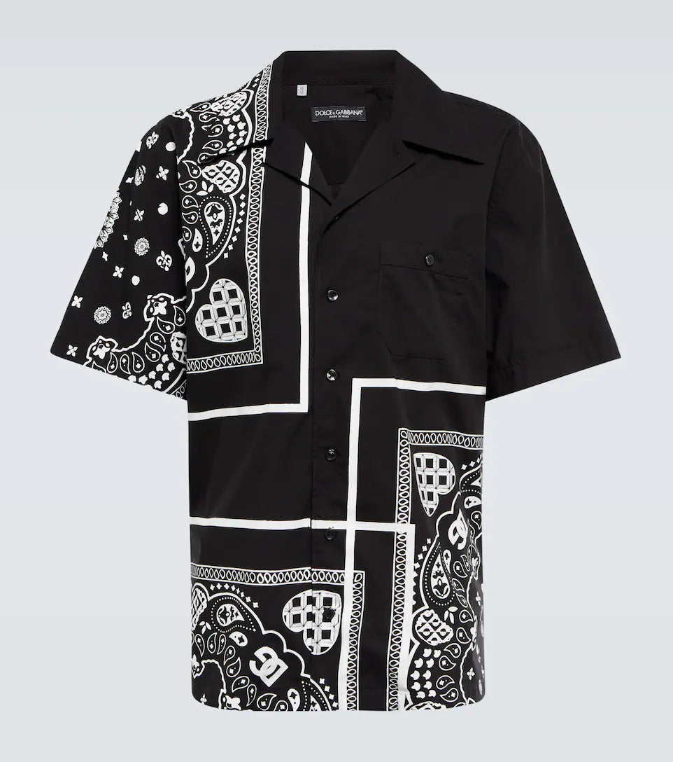 DOLCE&GABBANA Bandana-printed cotton shirt