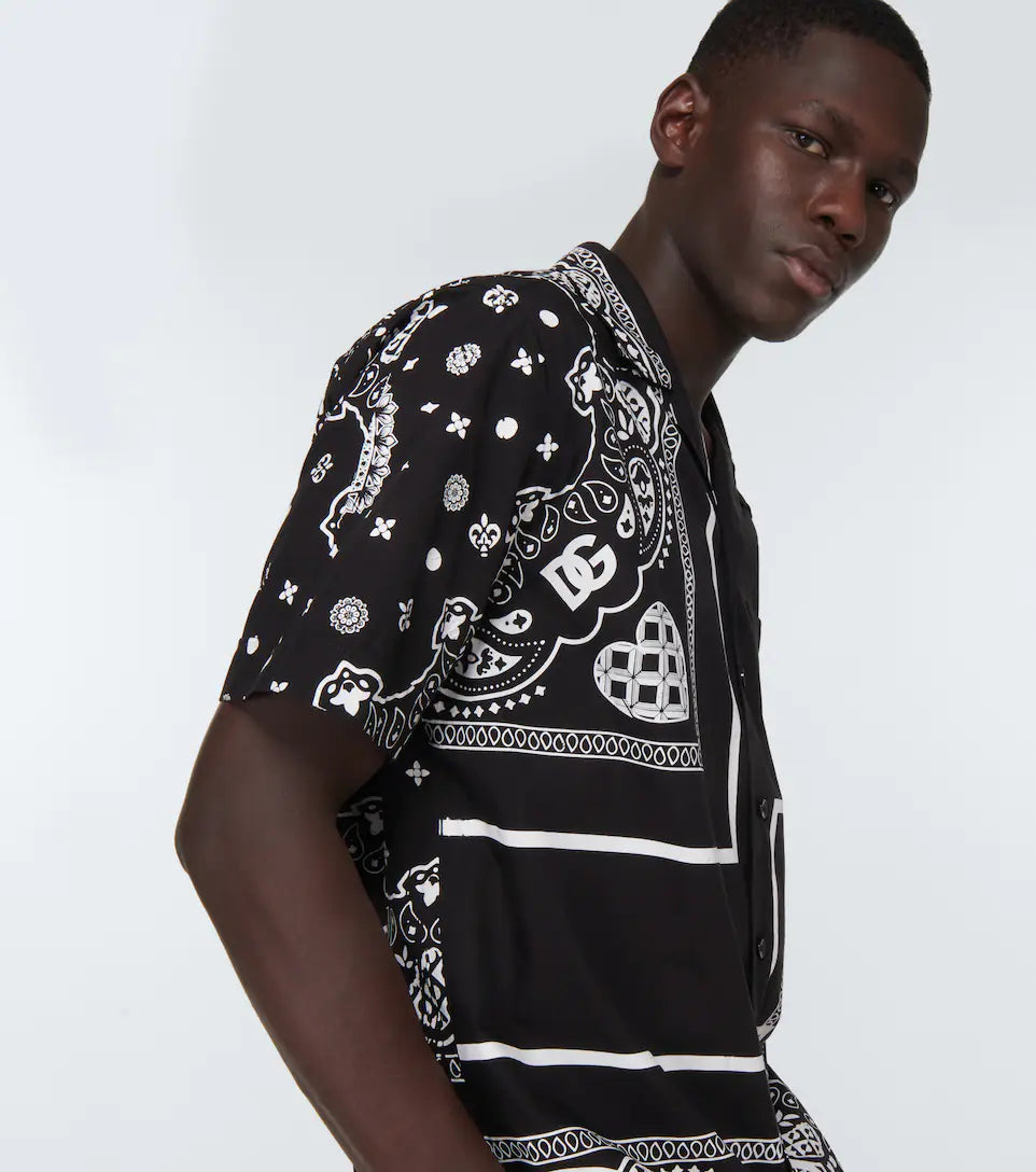 DOLCE&GABBANA Bandana-printed cotton shirt