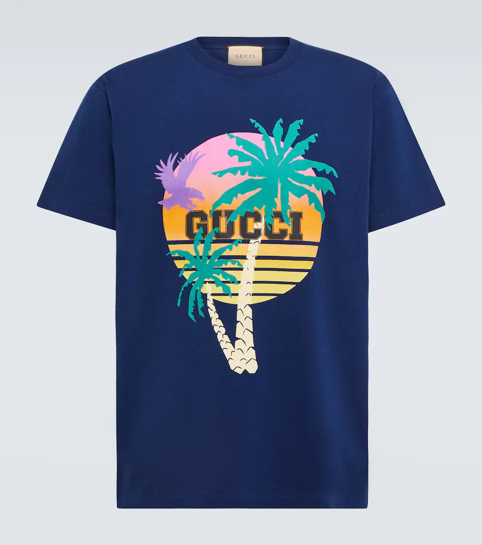 GUCCI Printed cotton jersey T-shirt