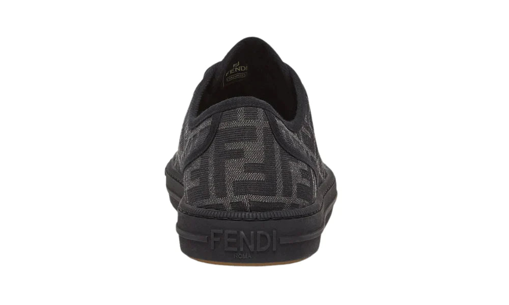 Fendi Domino Black Fabric Low-Tops