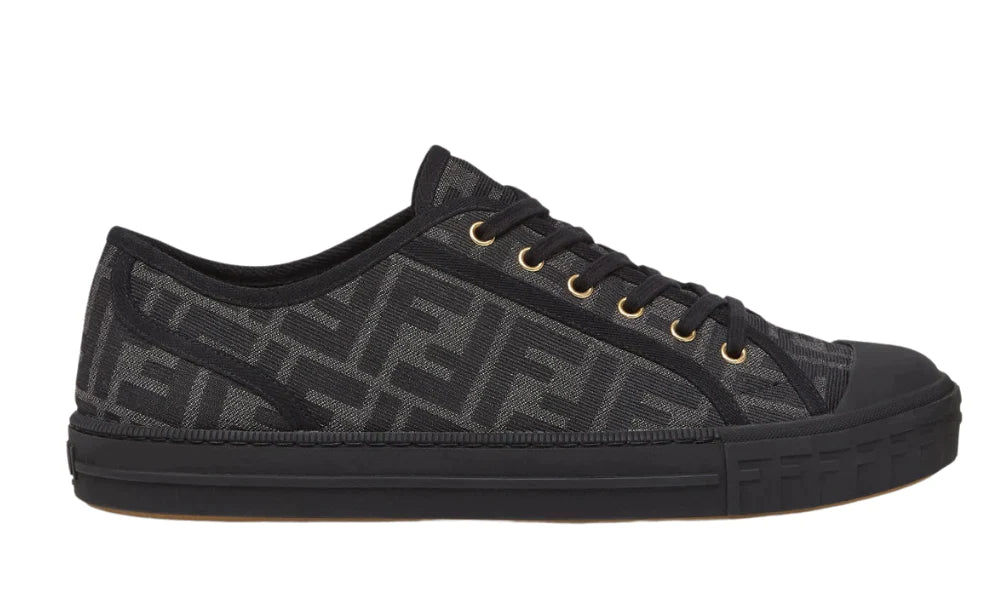Fendi Domino Black Fabric Low-Tops - Main Image