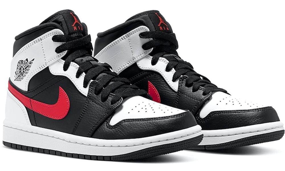 Jordan 1 Mid Black Chile Red White