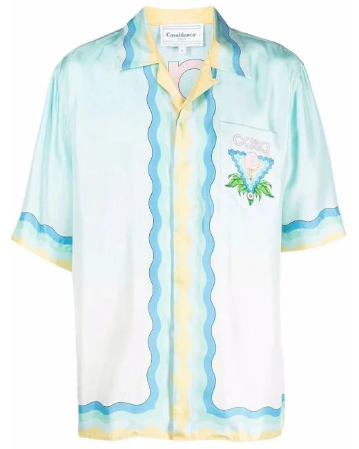 CASABLANCA Blue Silk Shirt