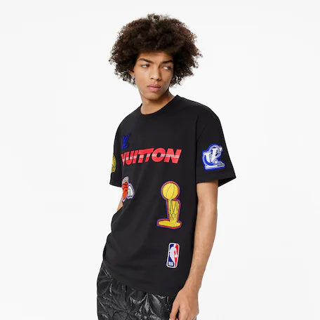 Louis Vuitton Louis Vuitton NBA Basketball Embroidered White T-shirt