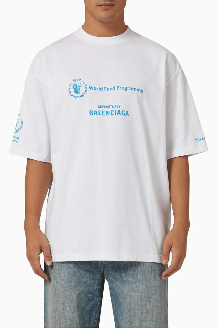 Balenciaga Logo T-shirt in Organic Cotton Jersey