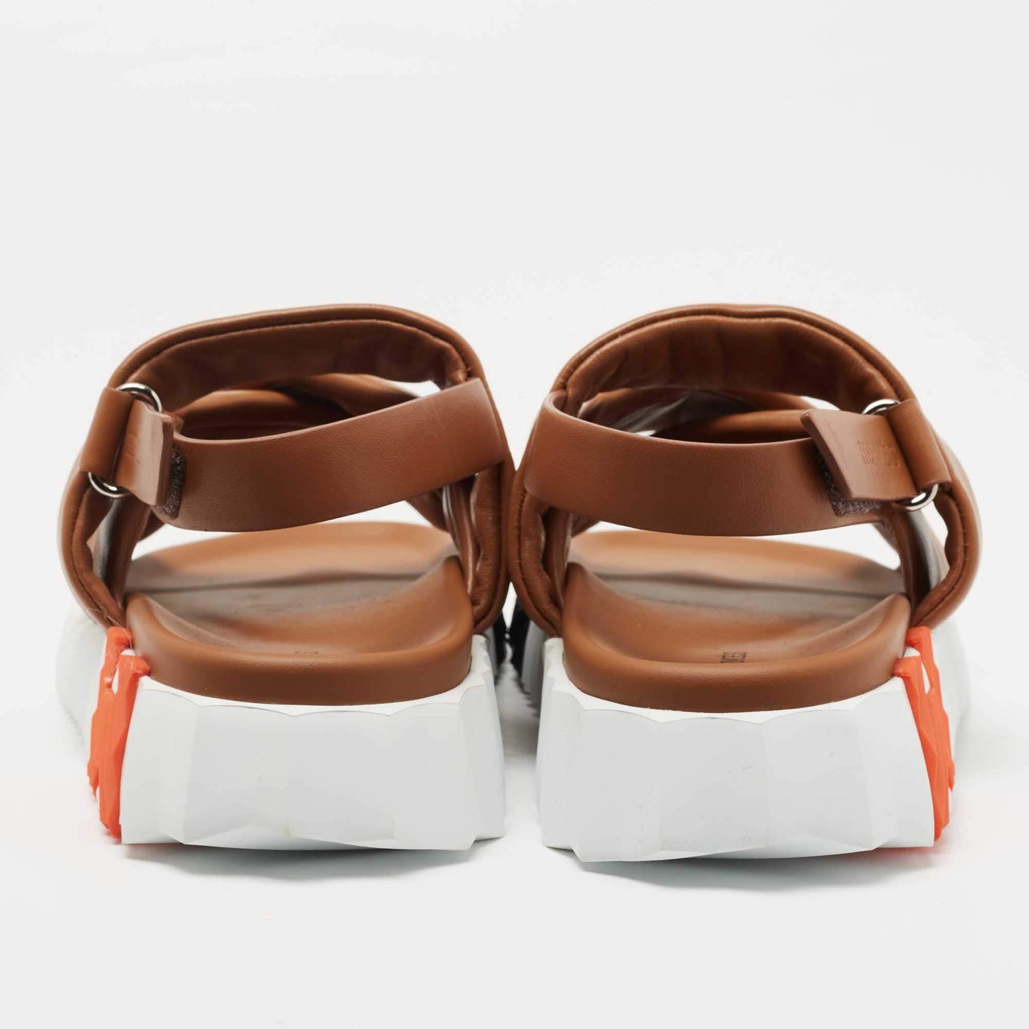 Hermes Brown Leather Electric Slingback Sandals