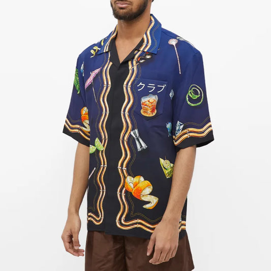 Casablanca Cuban Collar Short Sleeve Shirt