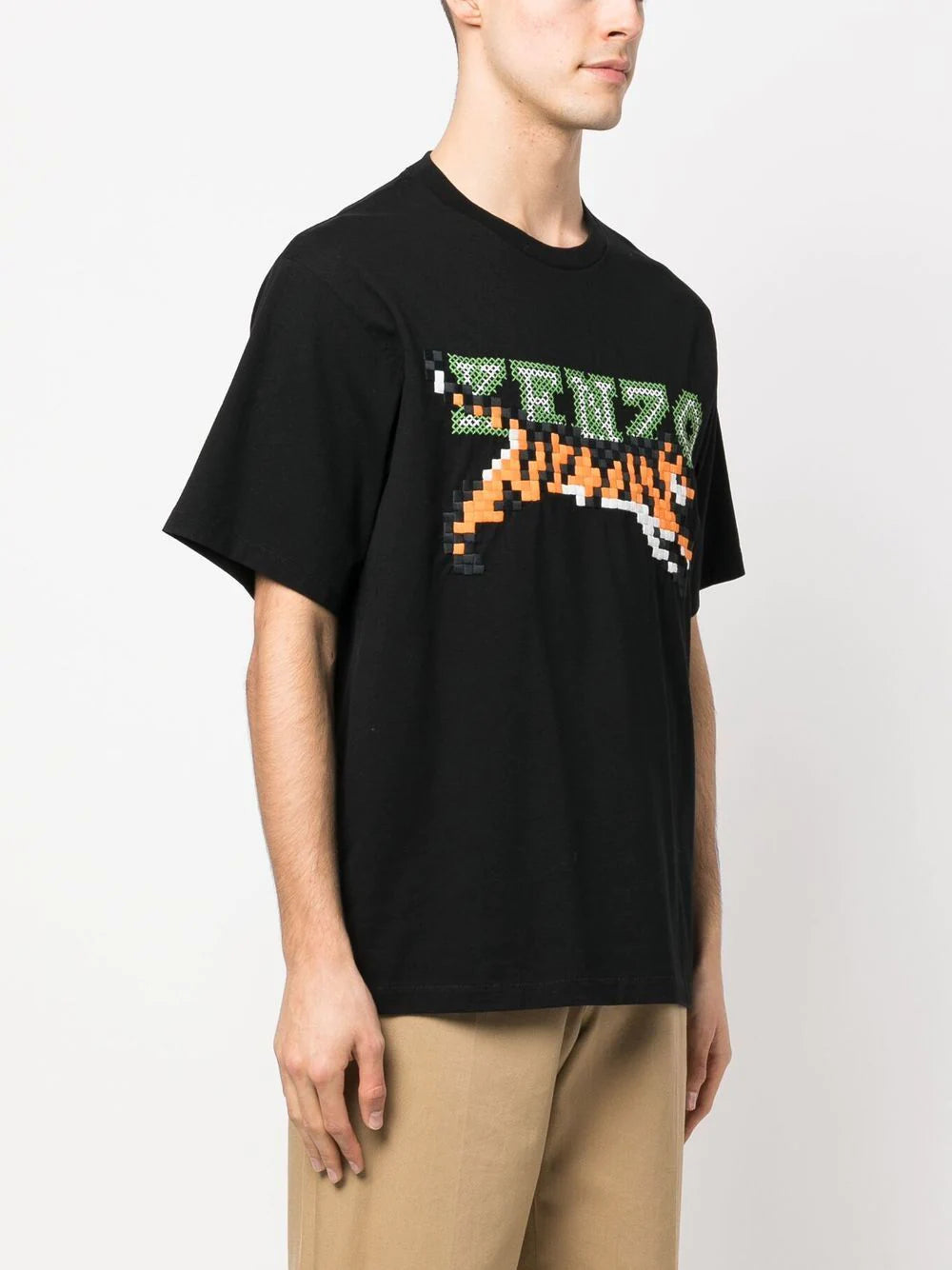 Kenzo  pixel logo-embroidered T-shirt