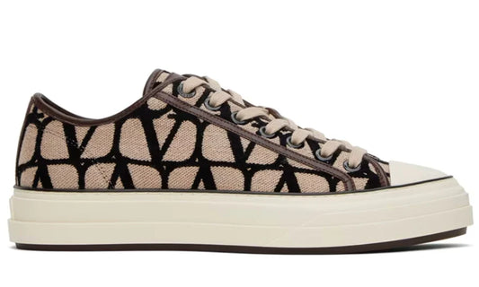 Valentino Garavani Beige & Black Totaloop Sneaker