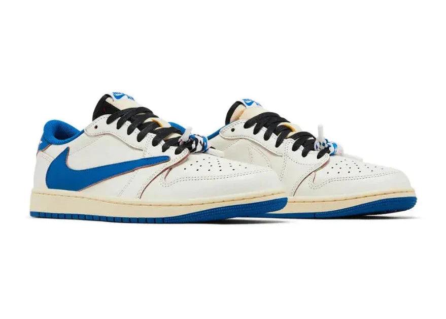 Fragment Design x Travis Scott x Air Jordan 1 Retro Low OG SP 'Sail Military Blue'