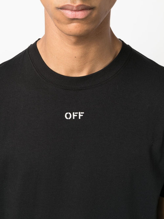 Off-White Arrows-embroidered cotton T-shirt