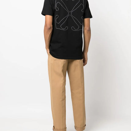 Off-White Arrows-embroidered cotton T-shirt