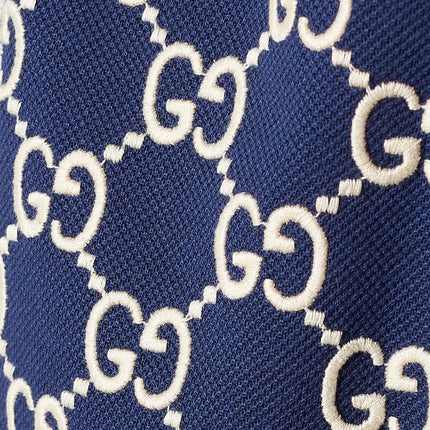 Gucci Embroidered GG Stretch Cotton Polo T-Shirt