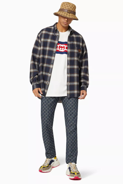 Gucci Interlocking G stripe print T-shirt