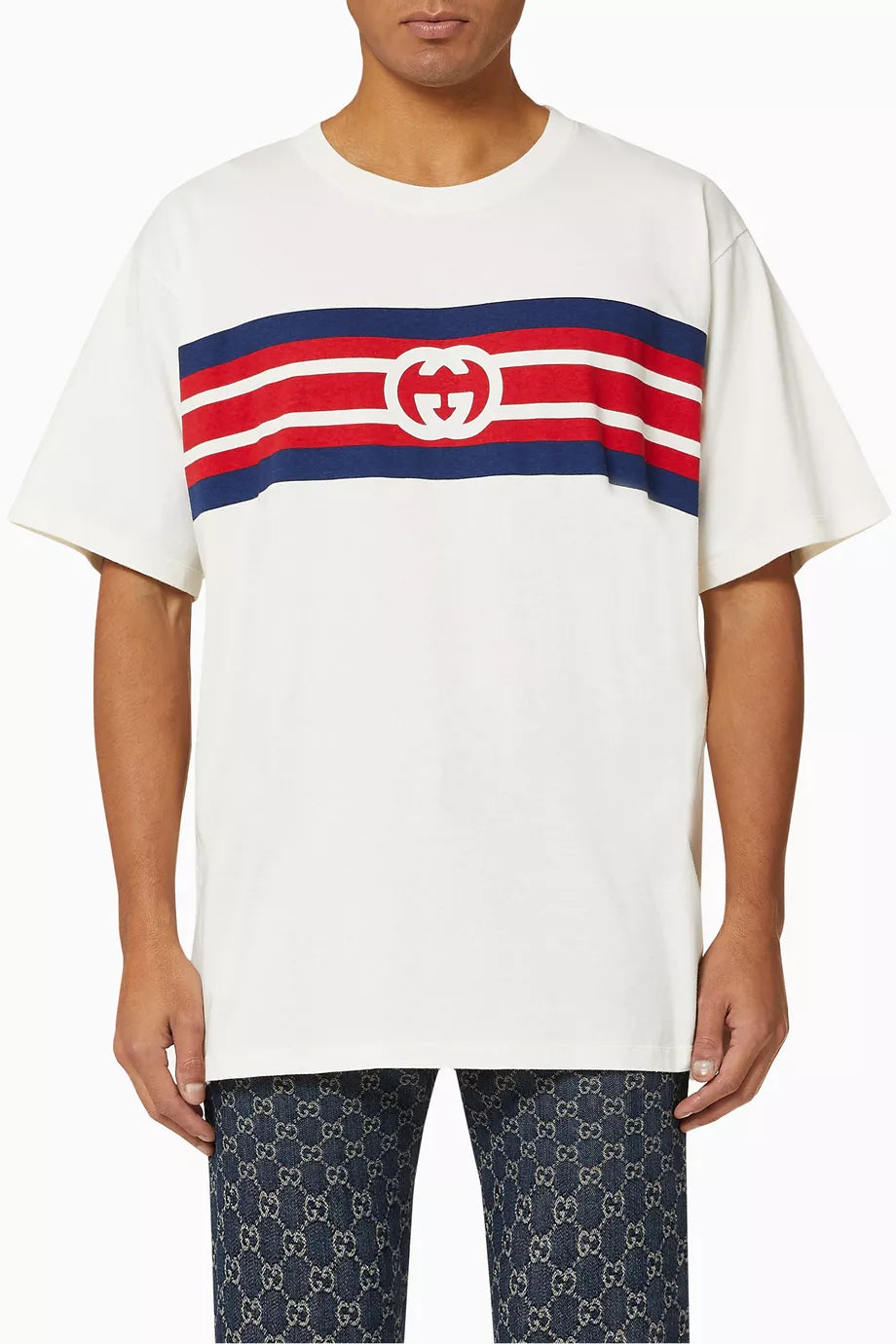 Gucci Interlocking G stripe print T-shirt