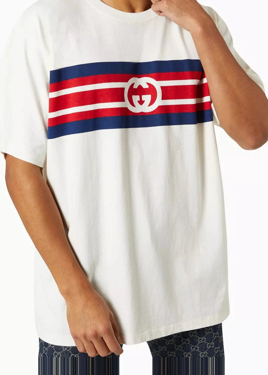 Gucci Interlocking G stripe print T-shirt