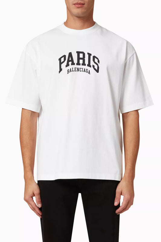 Balenciaga Paris Medium Fit T-shirt in Cotton Jersey