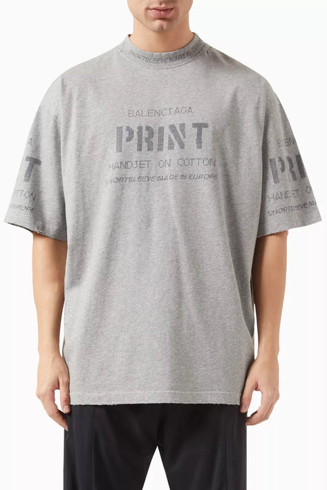 Balenciaga Graphic Print T-shirt in Cotton