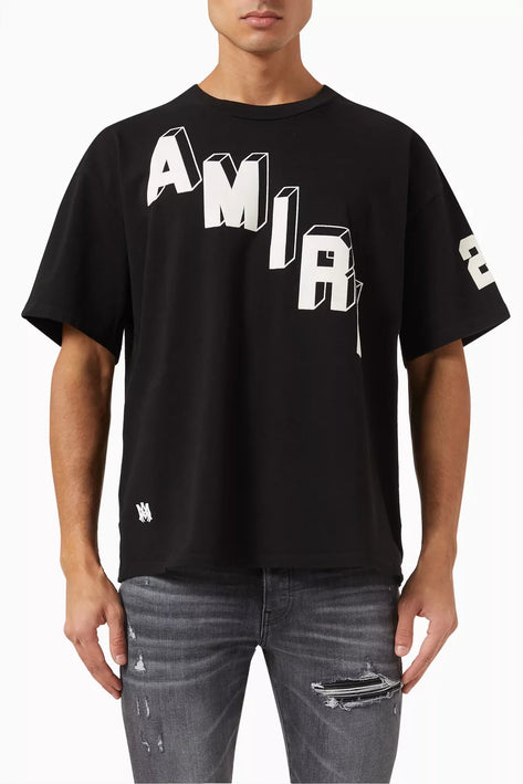 Amiri Flocked Hockey Skater T-shirt in Cotton Jersey