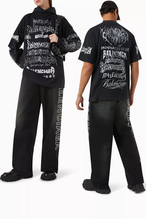 Balenciaga DIY Metal Large Fit T-shirt in Recycled Jersey