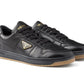 Prada Enamel-triangle Leather Sneakers